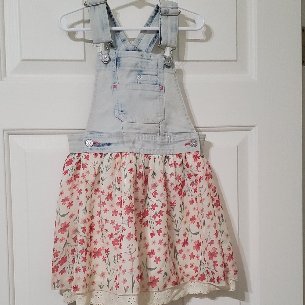 Girls jordache floral overall dress